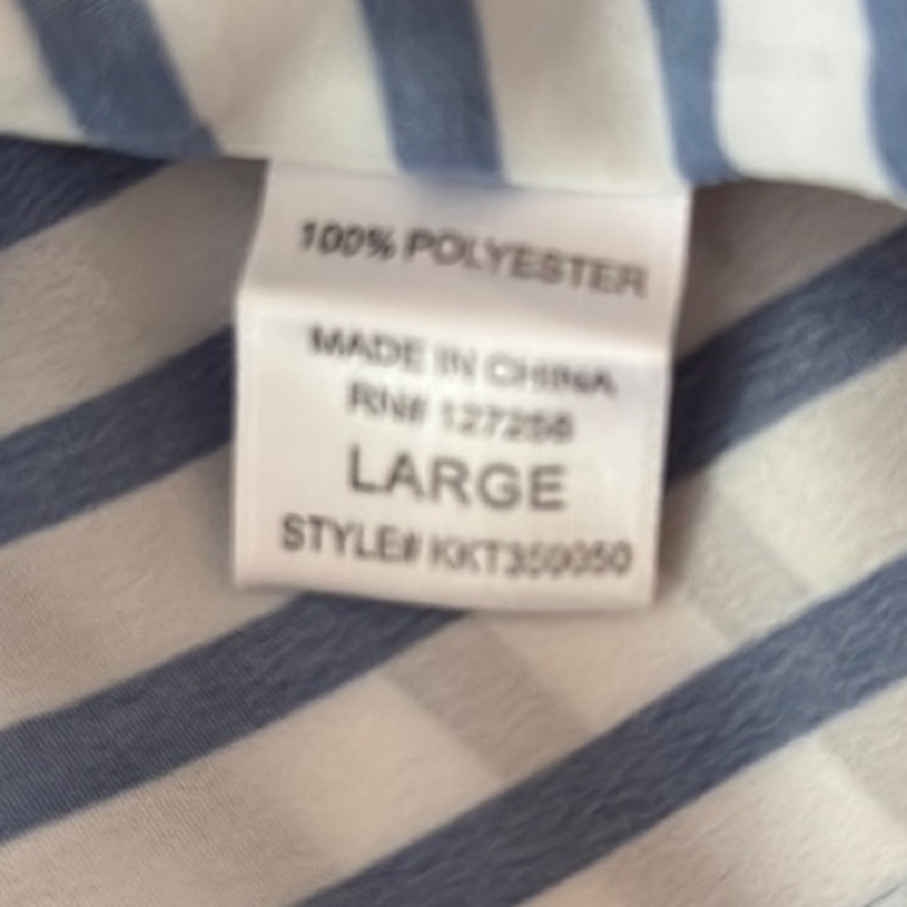 Francesca's Collections White and Navy Striped Blouse - Picture 4 of 4